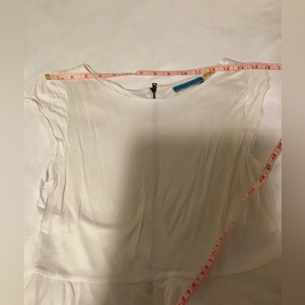 Alice + Olivia White Peplum Top - Picture 4 of 6